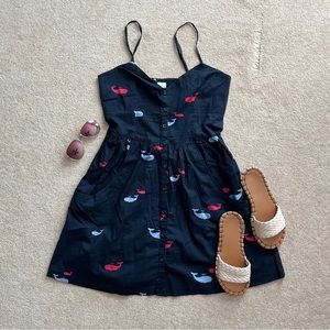 Urban Outfitters navy blue whale summer dress. M.